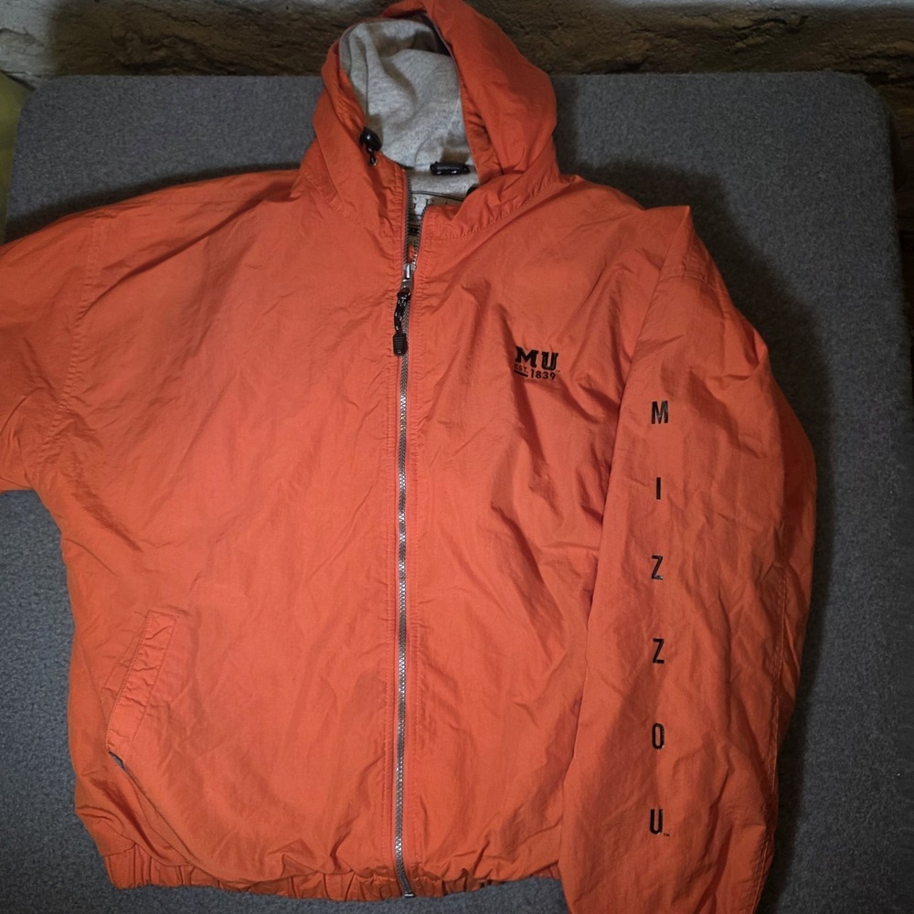 Vintage Gear Force Sports Orange Full Zip Missouri Jacket XL 790